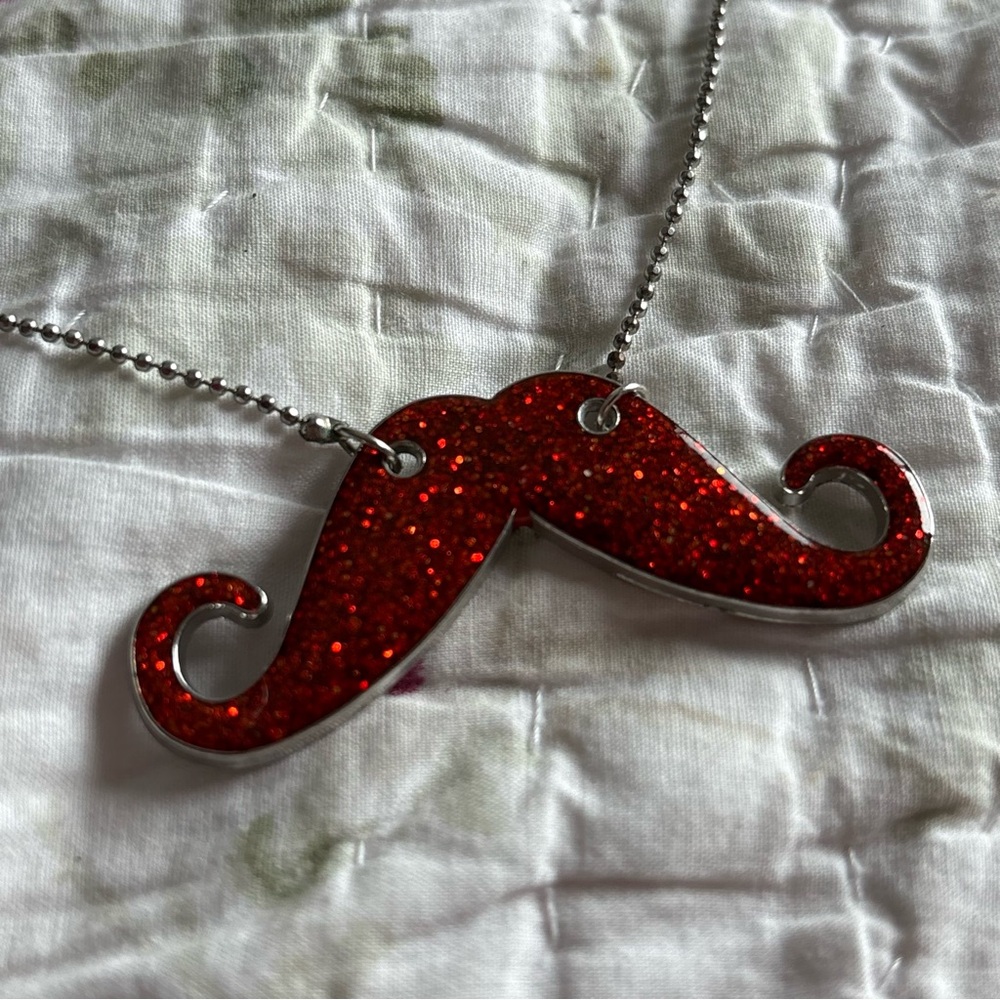 Mustache Necklace vintage y2k millennial Emo indie pop punk raver scene hipster
